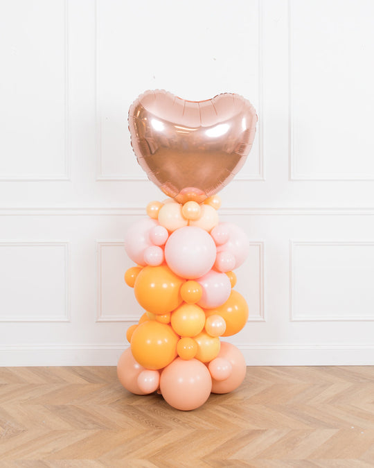 Citrus - Heart Foil Balloon Column - 4ft