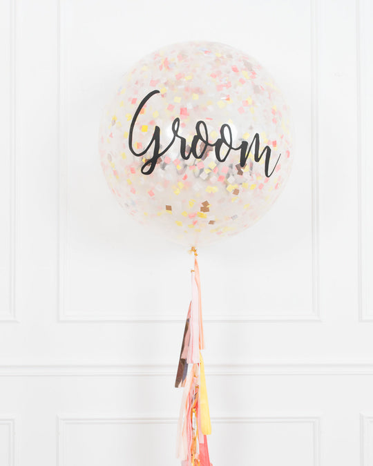 Citrus - GROOM Confetti Giant Balloon with Tassel