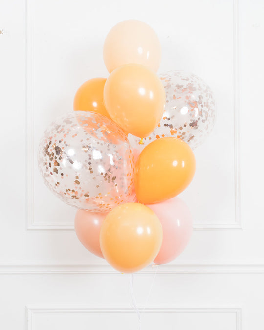 Citrus - Confetti and 11in Balloons - bouquet of 10
