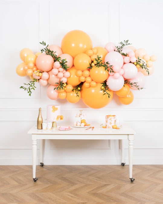 Citrus - Balloon Backdrop Install Piece with Greenery - 6ft