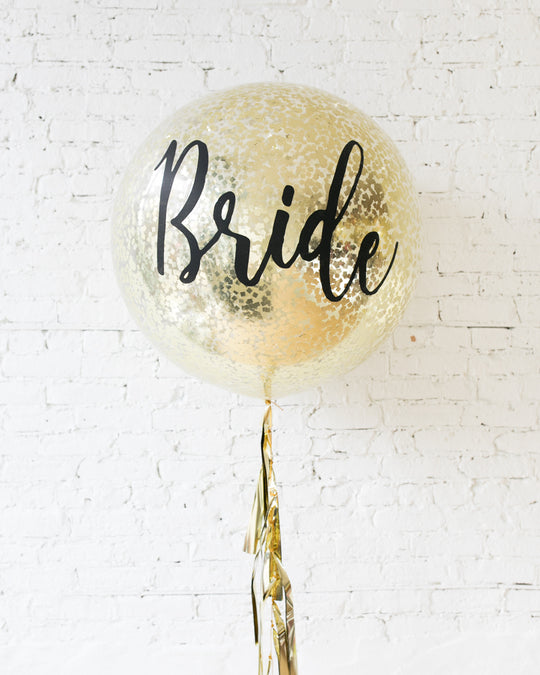 Golden - BRIDE Confetti Giant Balloon with Tassel