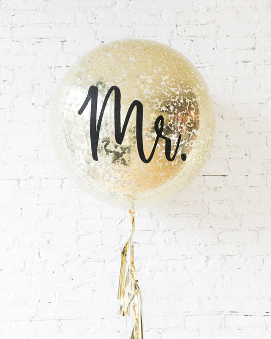 Golden - Mr Confetti Giant Balloon with Tassel