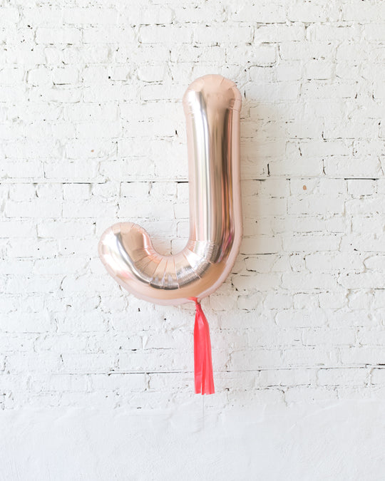 34in Rose Gold Individual Foil Letter with Coral Skirt