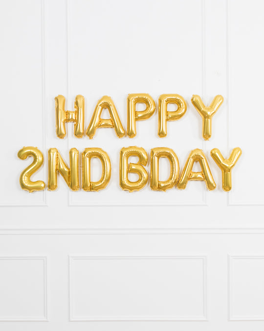 Customizable HAPPY BDAY 16in Gold Foil Letters Set