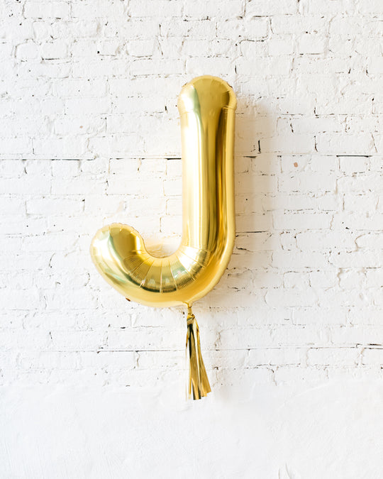 34in Gold Individual Foil Letter with Gold Skirt