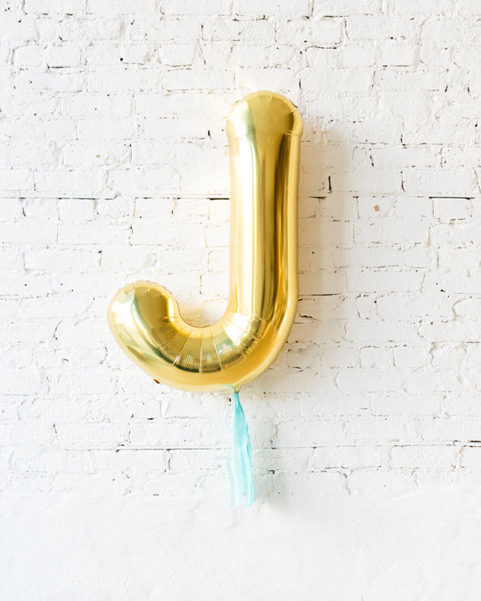 34in Gold Individual Foil Letter with Mint Skirt