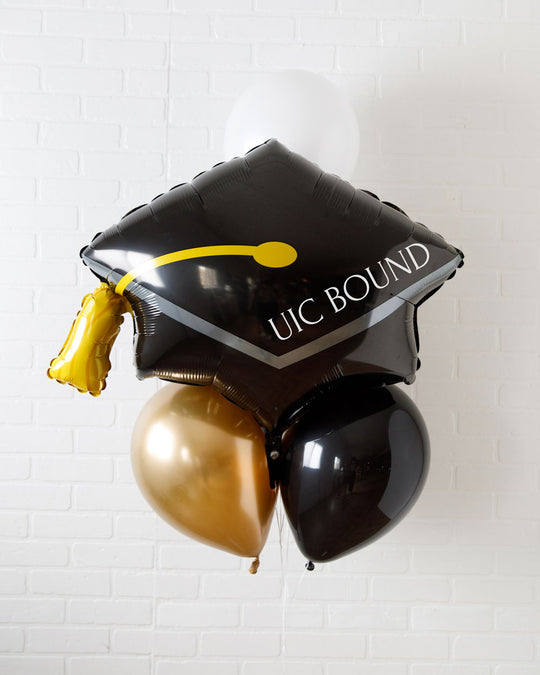 Graduation - Customizable Balloons with Cap Foil - bouquet of 7