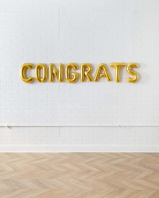 Graduation - Customizable 16in CONGRATS Foil Balloon Set