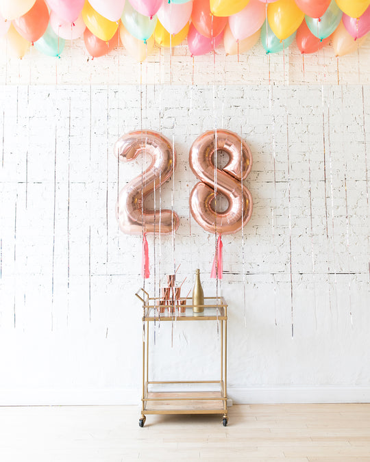 Colorful Bloom - Number Foils & Ceiling Balloons Set