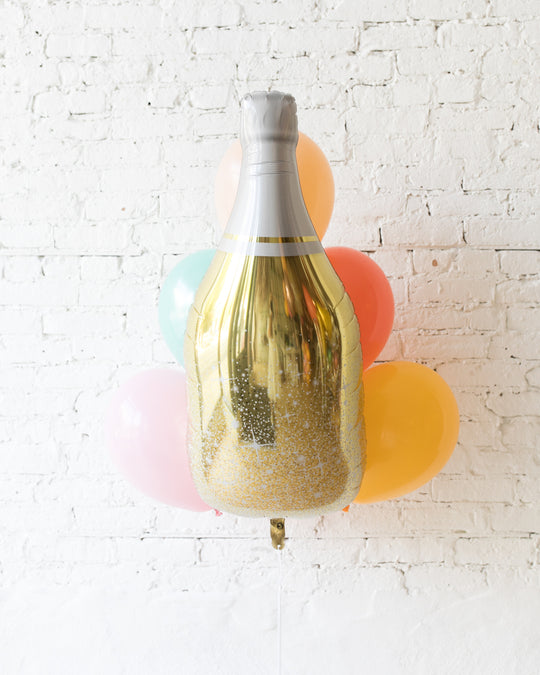 Colorful Bloom - Champagne Foil and 11in Balloons - bouquet of 7