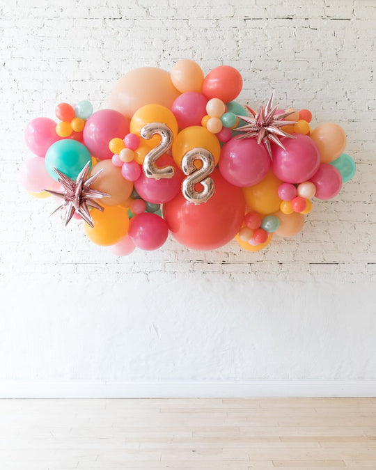 OUTDOOR-Colorful Bloom - Number Backdrop Balloon Garland Install Piece