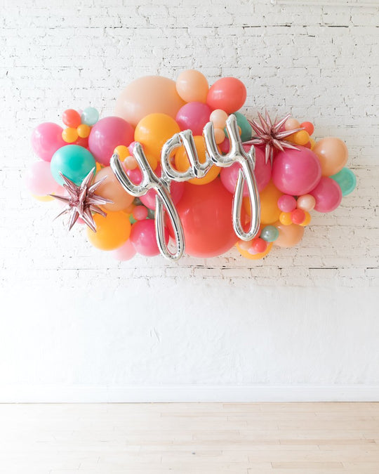 OUTDOOR-Colorful Bloom - Yay Script Backdrop Balloon Garland Install Piece