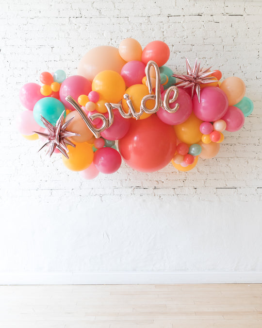 OUTDOOR-Colorful Bloom - BRIDE Backdrop Balloon Garland Install Piece - 6FT