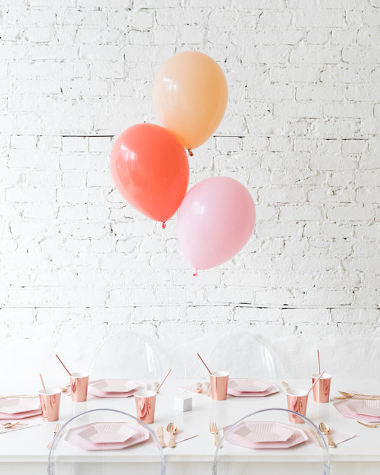 Colorful Bloom - Blushed 11in Balloons Centerpiece - bouquet of 3