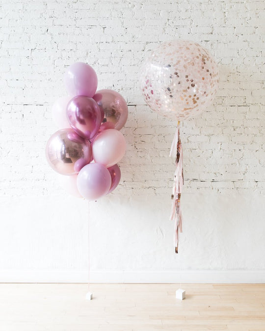 Modern Mauve - Confetti Giant & 11in and Orbs Bouquet Set