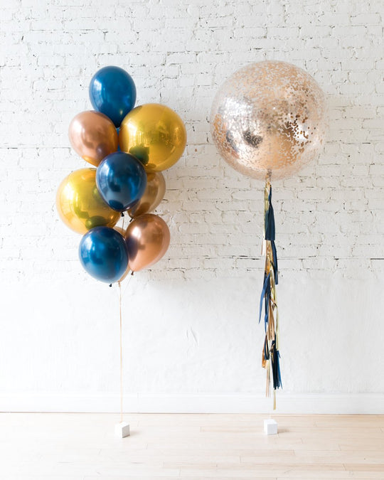 Midnight Copper - Confetti Giant & Orbs and 11in bouquet set