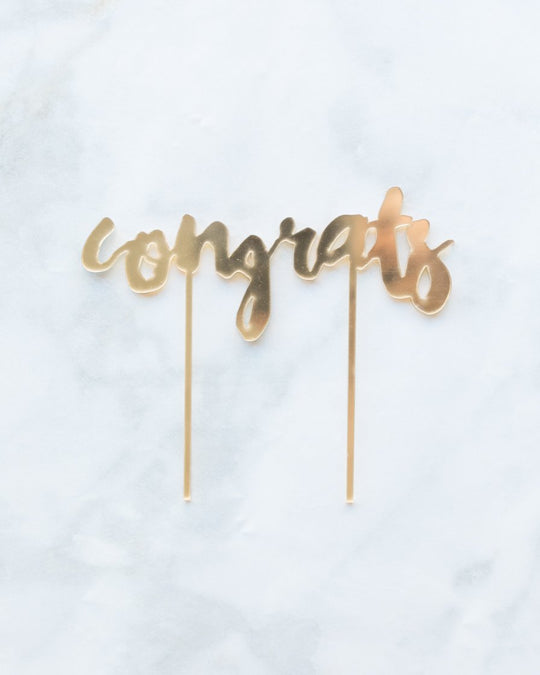 Harlow & Grey Congrats Gold Cake Topper