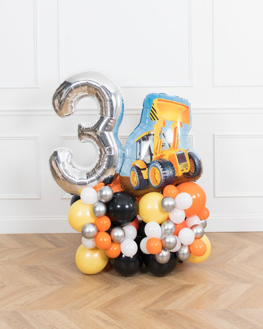 Construction Theme - Number Balloon Pedestal - 4ft