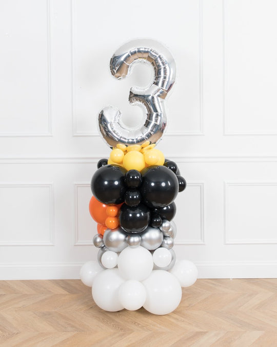Construction Theme - Number Balloon Column - 4ft