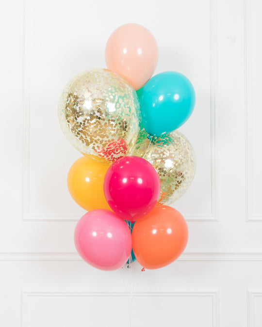 Office Birthday Party - Confetti and 11in Bouquet of 10