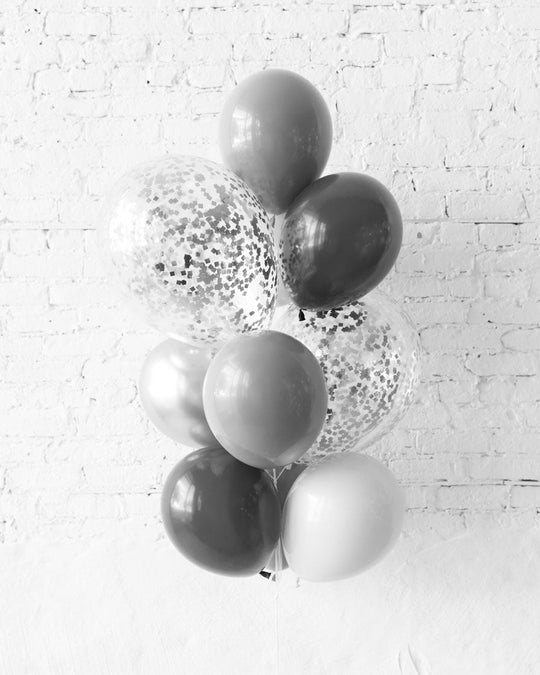 Graduation - Customizable Confetti and 11in Balloons - bouquet of 10