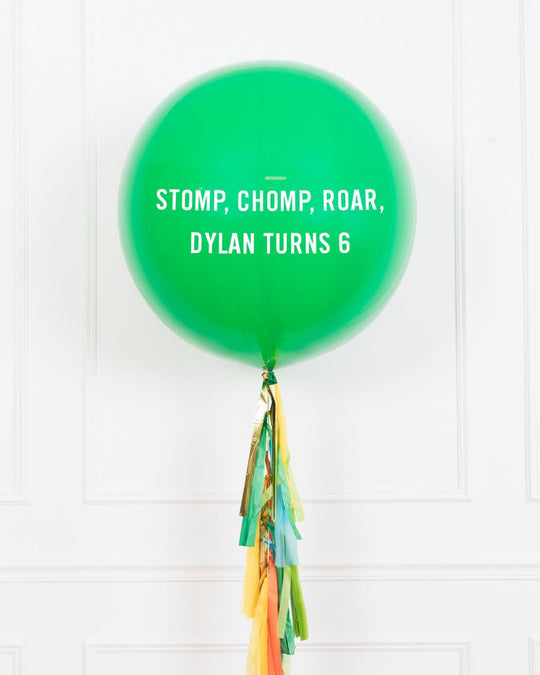 Dinosaur Party- Stomp, Chomp, Roar Giant Balloon with Tassel