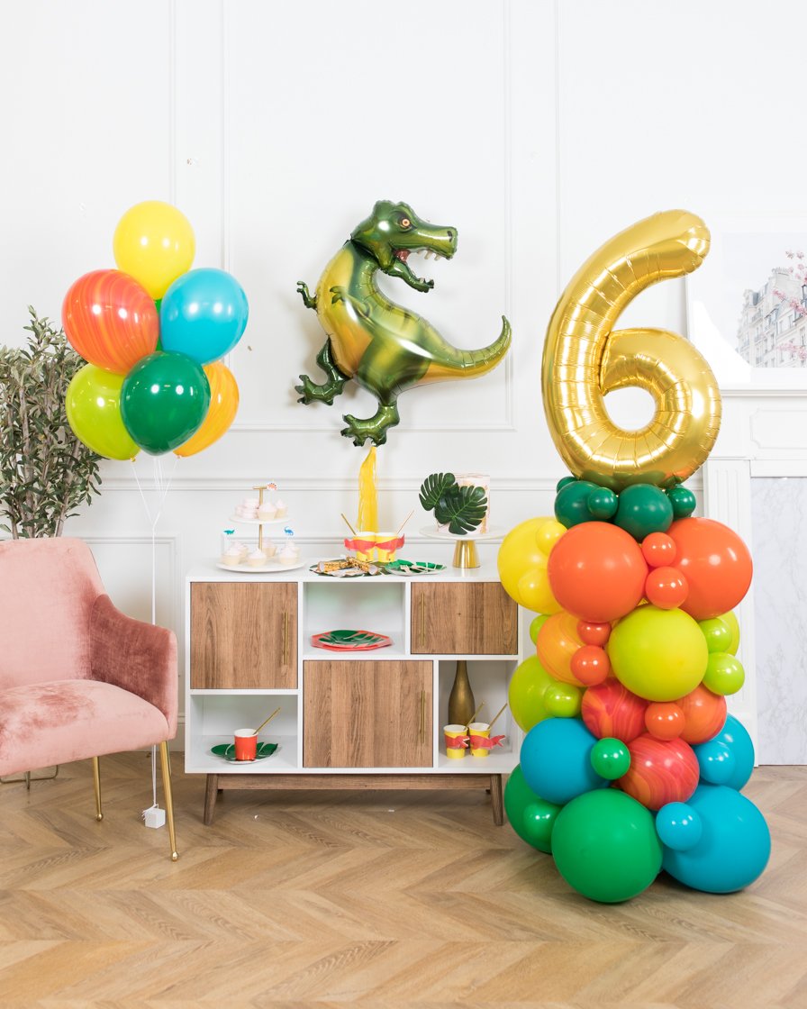 dinosaur-party-balloons-foil-rex-column-number-bouquet-set