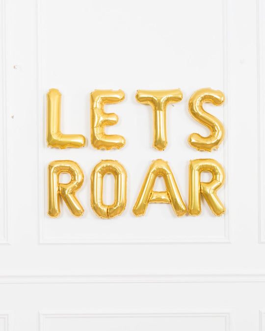 Dinosaur Party - LETS ROAR 16in Gold Foil Letters Set