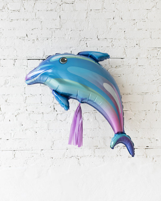 42in Dolphin Foil Balloon and Lavender Skirt