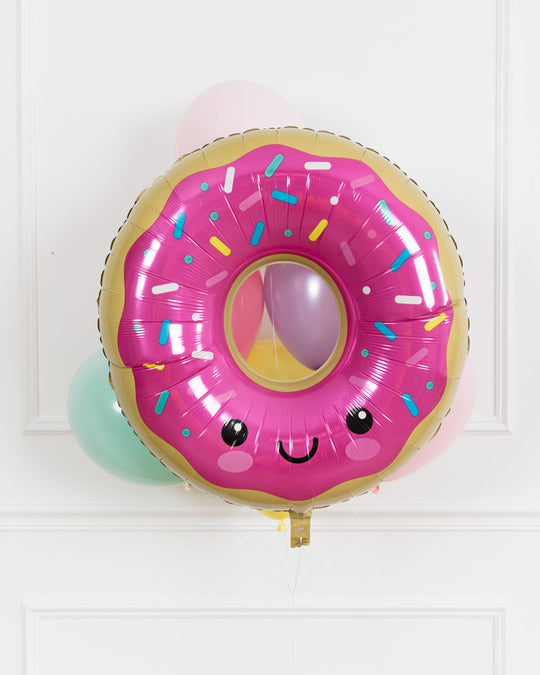 Sweet Treats Theme - Smiley Donut Foil and 11in Balloon Bouquet