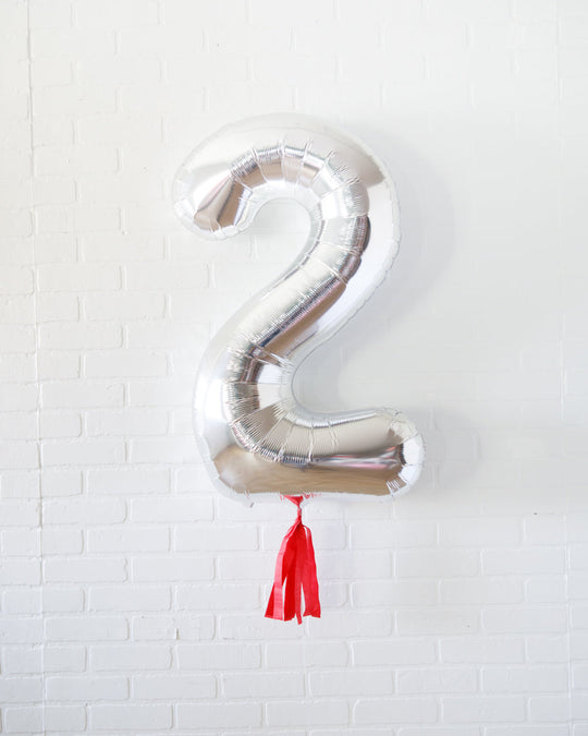 Rhyme Time - 34in Silver Foil Number