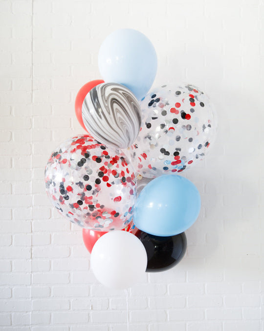 Rhyme Time - Confetti and 11in Balloons - bouquet of 10