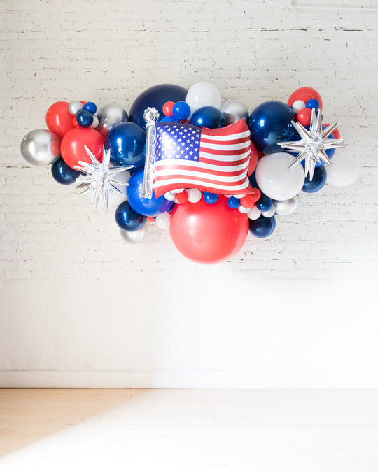 Flag and Star Red, White & Blue Palette Balloon Garland