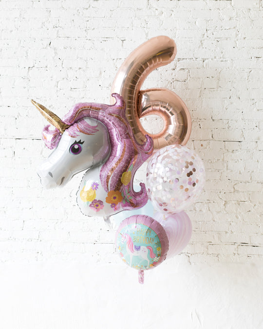 GIFT-Unicorn Theme Number Birthday Bouquet