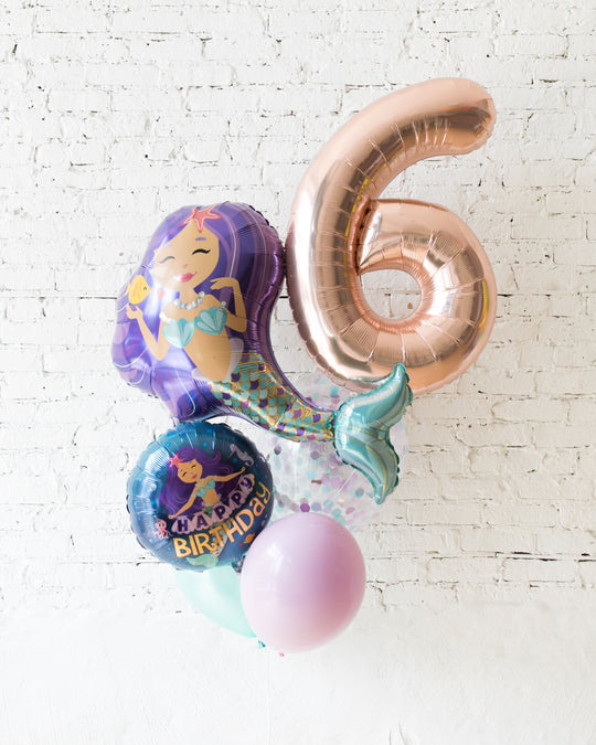 GIFT-Mermaid Theme Number Birthday Bouquet