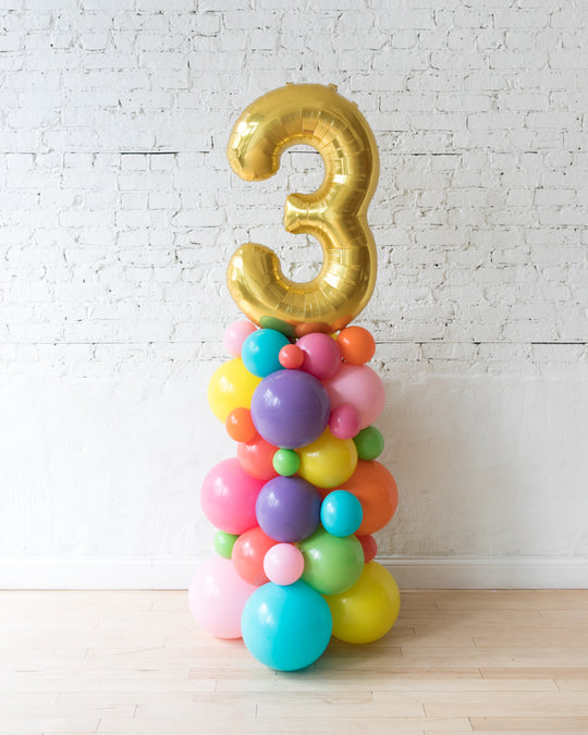 OUTDOOR-Customizable Fiesta Theme Number Balloon Column - small