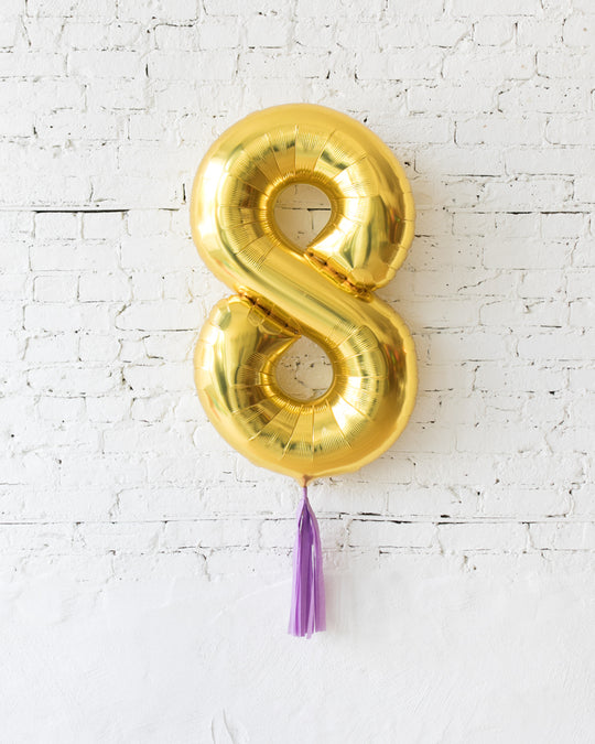 34in Gold Foil Number with Lavender Skirt