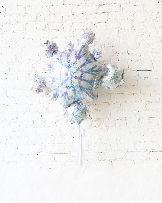 30in Snowflake Foil Balloon with Light Blue Skirt