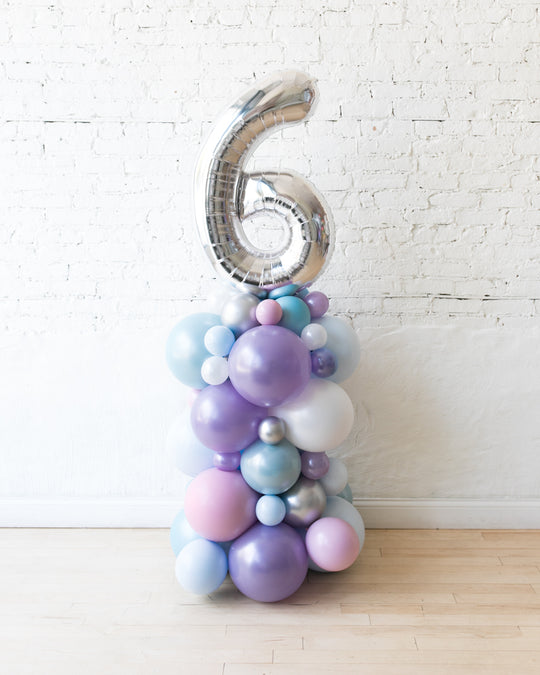 OUTDOOR - Frozen Theme - Foil Number Balloon Column - 4ft