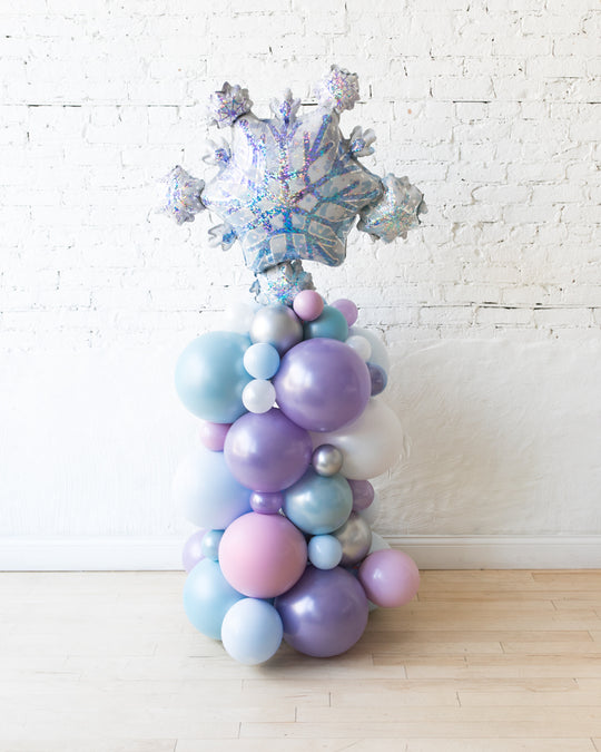 Frozen Theme - Snowflake Foil Balloon Column - 4ft