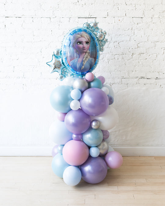 OUTDOOR - Frozen Theme - Elsa/Anna Double-Sided Frozen 2 Foil Balloon Column - 4ft
