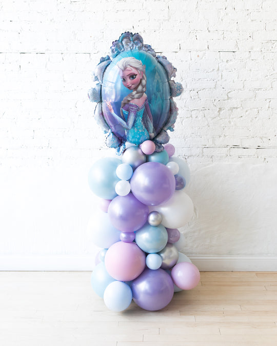 Frozen 1 Theme - Elsa/Anna Double-Sided Foil Balloon Column - 4ft