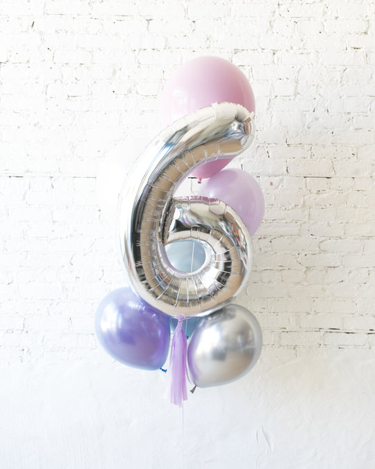 GIFT-Winter Wonderland Foil Number and Latex Balloon Bouquet