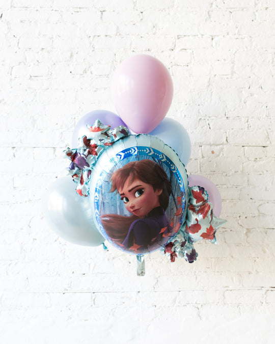 Frozen Theme - ANNA Foil and 11in Balloons - bouquet of 7
