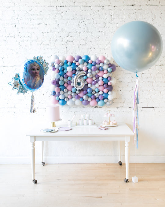 Frozen Theme - Giant Balloon, Balloon Backdrop and Foil Set