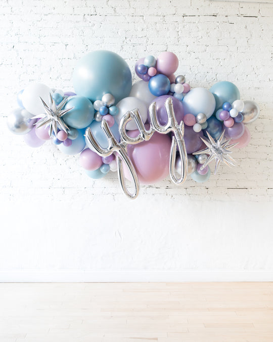 OUTDOOR - Frozen Theme - Yay Script Backdrop Balloon Garland Install Piece - 6ft