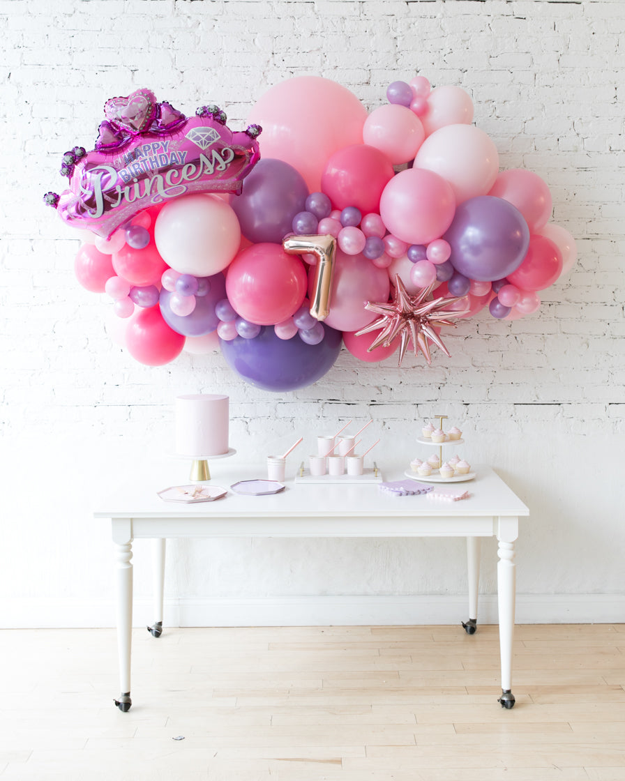 Princess-balloon-number-foil-pink-garland-backdrop-crown