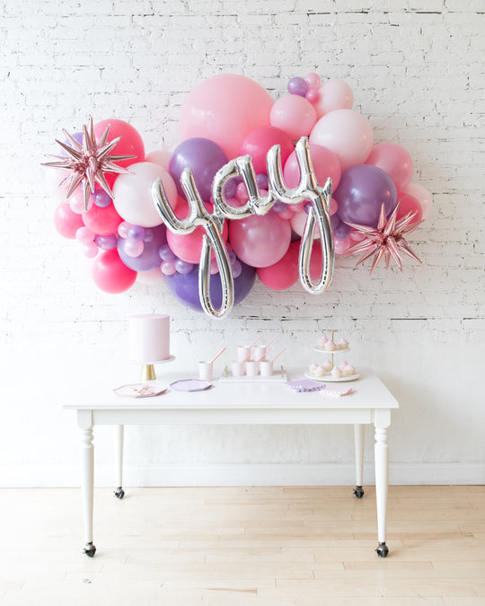 Princess Theme - Yay Script Backdrop Balloon Garland Install Piece - 6ft
