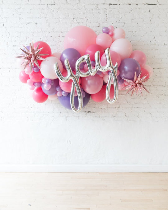 OUTDOOR-Princess Theme - Yay Script Backdrop Balloon Garland Install Piece