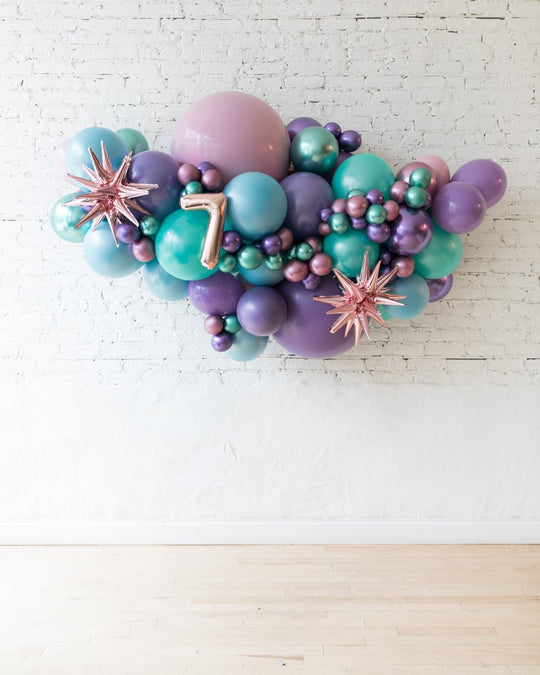 OUTDOOR-Mermaid Theme - Number Backdrop Balloon Garland Install Piece